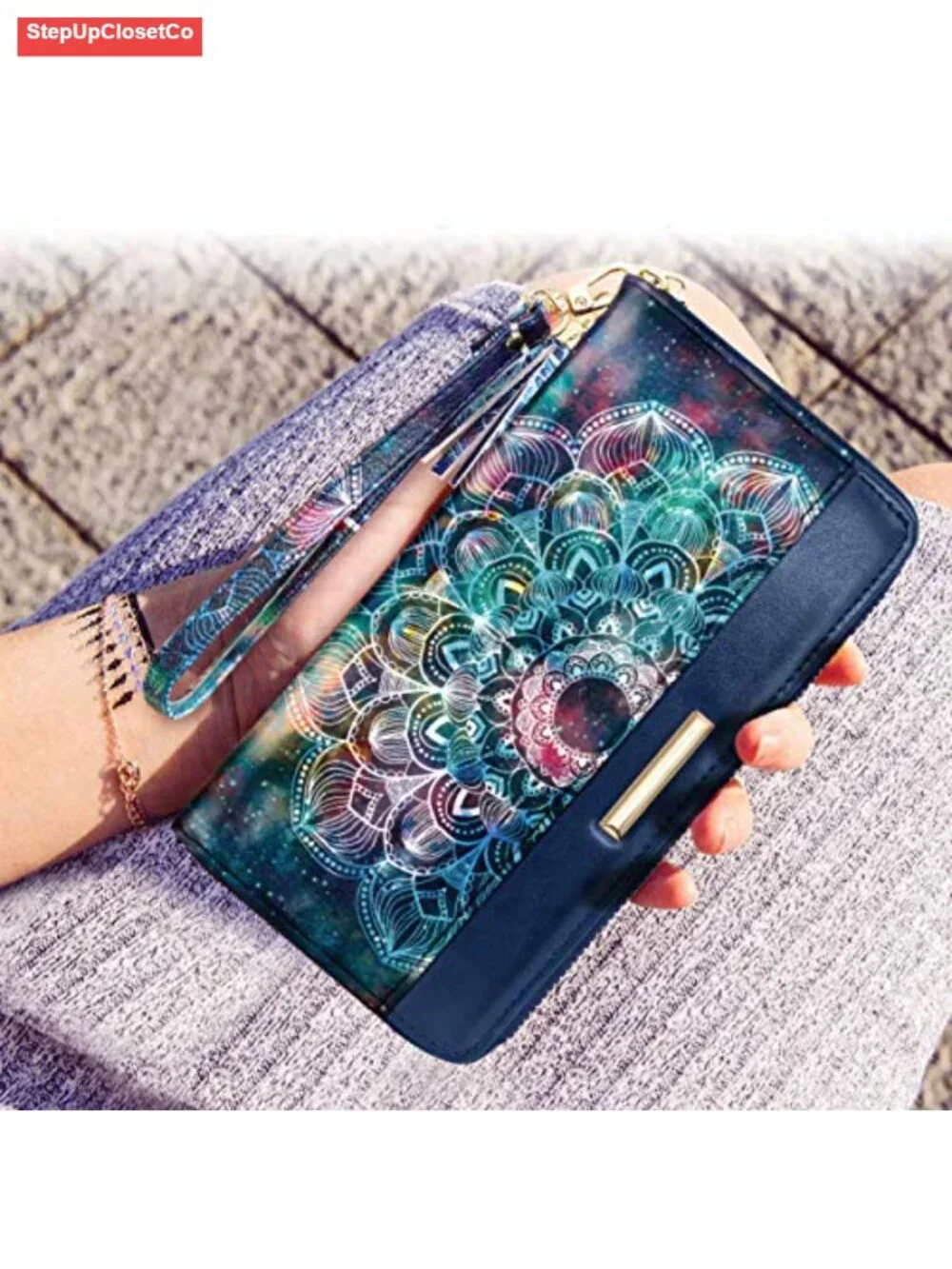 RFID Blocking Zipper Around Wallet for Women, PU Vegan Leather, 12 Card Slots